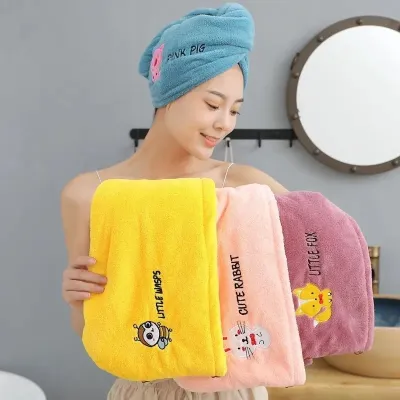 Coral Fleece Dry Hair Soft Shower Hair Towel (1 Pc)